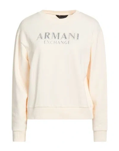Armani Exchange Woman Sweatshirt Blush Size S Organic Cotton In Neutral
