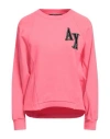 Armani Exchange Woman Sweatshirt Coral Size M Cotton, Polyester, Elastane In Red