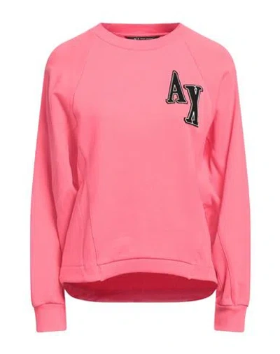 Armani Exchange Woman Sweatshirt Coral Size M Cotton, Polyester, Elastane In Red