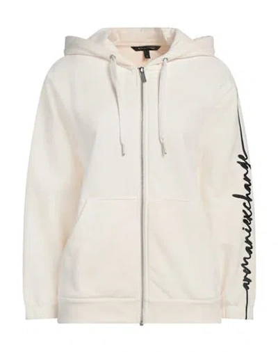 Armani Exchange Woman Sweatshirt Cream Size L Cotton, Polyester, Elastane In White
