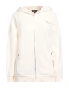 Armani Exchange Woman Sweatshirt Cream Size M Cotton, Polyester, Elastane In White
