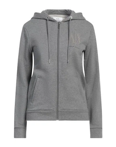 Armani Exchange Woman Sweatshirt Grey Size L Cotton