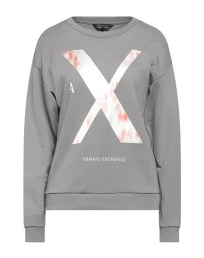 Armani Exchange Woman Sweatshirt Grey Size L Cotton, Polyester