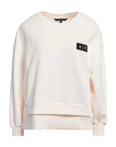 Armani Exchange Woman Sweatshirt Ivory Size M Cotton, Polyester In White
