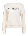 Armani Exchange Woman Sweatshirt Ivory Size L Cotton In White