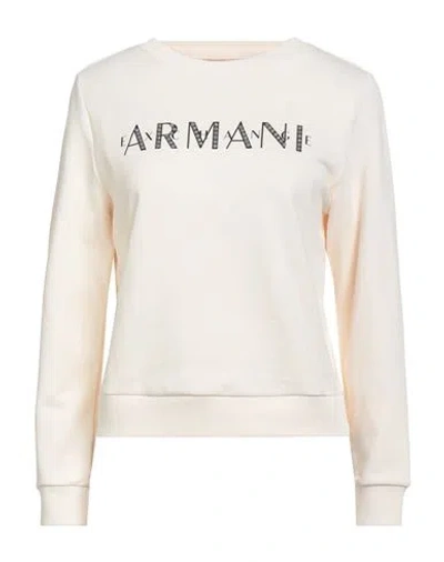 Armani Exchange Woman Sweatshirt Ivory Size L Cotton In White