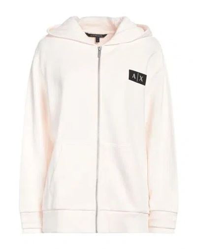 Armani Exchange Woman Sweatshirt Ivory Size M Cotton, Elastane In White