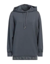 Armani Exchange Woman Sweatshirt Lead Size S Viscose, Polyester, Elastane In Grey
