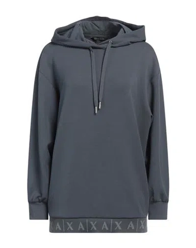 Armani Exchange Woman Sweatshirt Lead Size S Viscose, Polyester, Elastane In Grey
