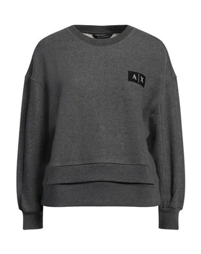 Armani Exchange Woman Sweatshirt Lead Size M Cotton, Polyester In Grey