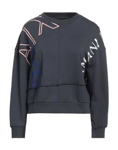 Armani Exchange Woman Sweatshirt Lead Size S Cotton, Elastane In Grey