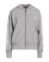 Armani Exchange Woman Sweatshirt Light Grey Size L Polyester, Modal, Elastane In Grey