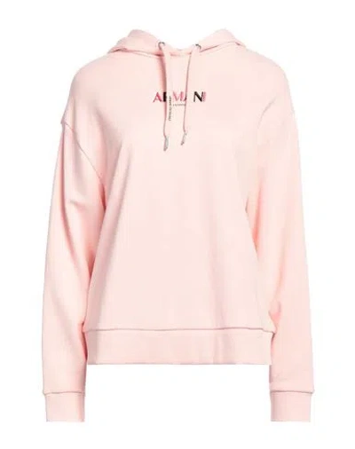 Armani Exchange Woman Sweatshirt Light Pink Size L Cotton, Polyester, Elastane