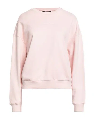 Armani Exchange Woman Sweatshirt Light Pink Size M Cotton, Elastane