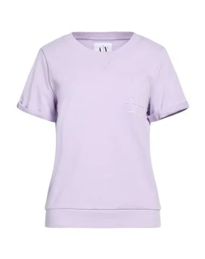 Armani Exchange Woman Sweatshirt Lilac Size L Cotton In Purple