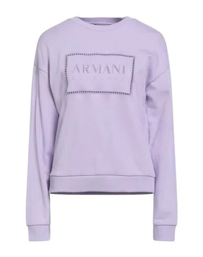Armani Exchange Woman Sweatshirt Lilac Size M Cotton