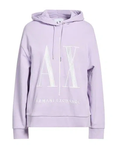 Armani Exchange Woman Sweatshirt Lilac Size S Cotton, Elastane, Polyester In Purple