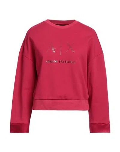 Armani Exchange Woman Sweatshirt Magenta Size M Cotton, Elastane
