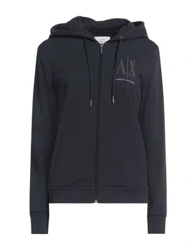 Armani Exchange Woman Sweatshirt Midnight Blue Size L Cotton