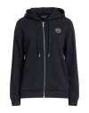 Armani Exchange Woman Sweatshirt Navy Size S Cotton, Polyester, Elastane In Navy Blue