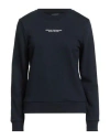 Armani Exchange Woman Sweatshirt Navy Size M Cotton, Polyester, Elastane In Blue