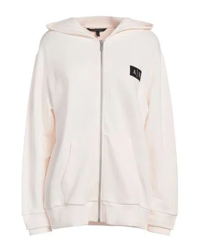 Armani Exchange Woman Sweatshirt Off White Size M Cotton, Polyester
