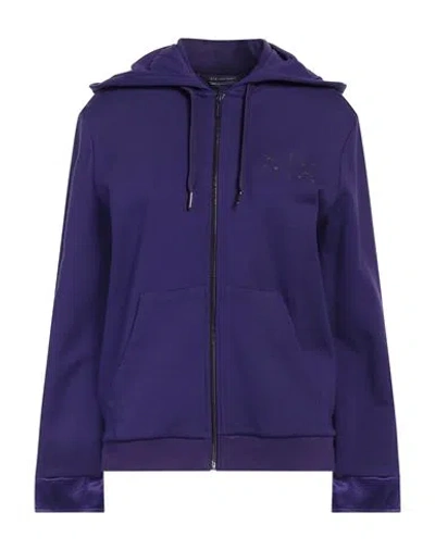 Armani Exchange Woman Sweatshirt Purple Size S Organic Cotton, Elastane