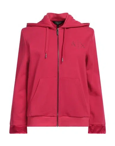 Armani Exchange Woman Sweatshirt Red Size L Organic Cotton, Elastane