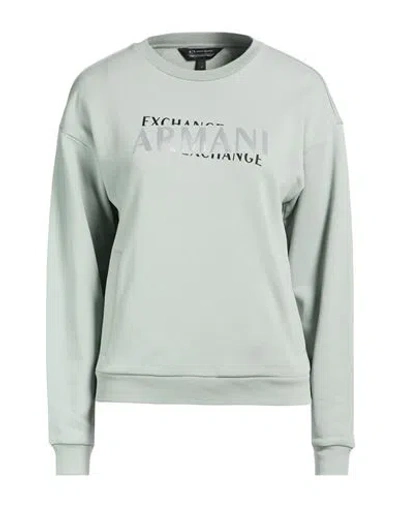 Armani Exchange Woman Sweatshirt Sage Green Size L Cotton, Elastane
