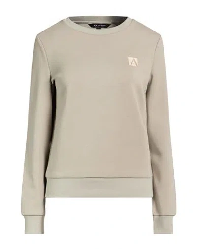 Armani Exchange Woman Sweatshirt Sage Green Size Xs Cotton, Polyester, Elastane