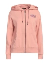 Armani Exchange Woman Sweatshirt Salmon Pink Size L Cotton, Polyester, Elastomultiester, Elastane
