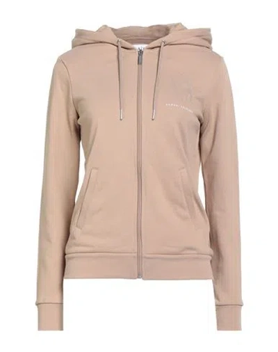 Armani Exchange Woman Sweatshirt Sand Size L Cotton, Elastane In Neutral