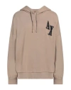 Armani Exchange Woman Sweatshirt Sand Size Xl Cotton, Polyester, Elastane In Beige