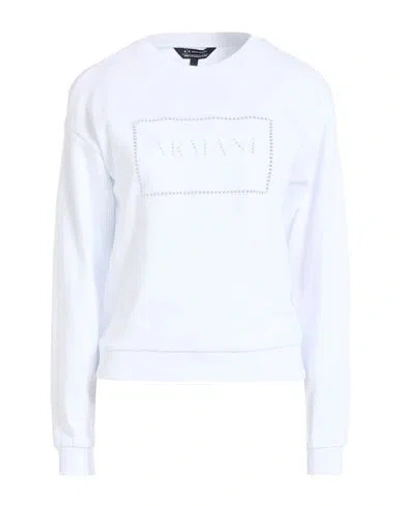 Armani Exchange Woman Sweatshirt White Size L Cotton In Blue