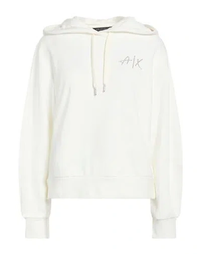 Armani Exchange Woman Sweatshirt White Size L Cotton, Elastane