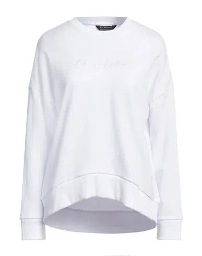 Armani Exchange Woman Sweatshirt White Size L Cotton, Polyester