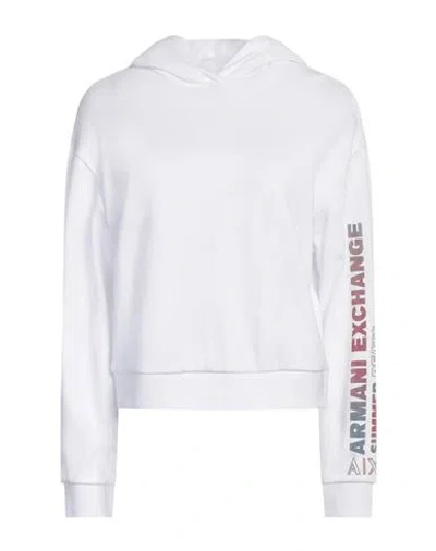 Armani Exchange Woman Sweatshirt White Size L Cotton, Polyester, Elastane