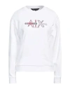 Armani Exchange Woman Sweatshirt White Size L Cotton, Polyester, Elastane In White