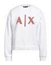 Armani Exchange Woman Sweatshirt White Size L Polyester, Cotton