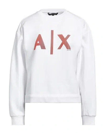 Armani Exchange Woman Sweatshirt White Size L Polyester, Cotton