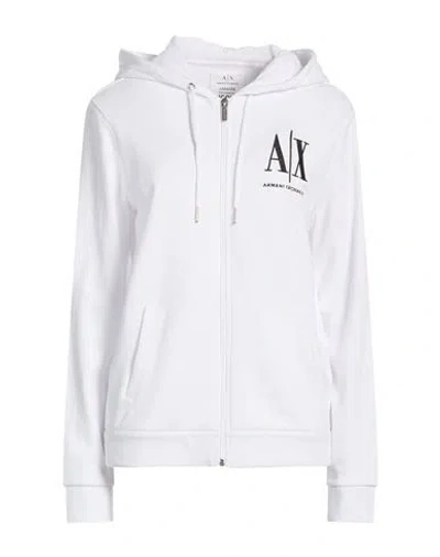 Armani Exchange Woman Sweatshirt White Size Xl Cotton, Elastane