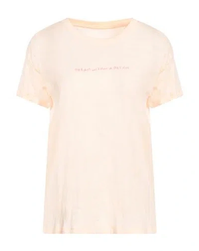 Armani Exchange Woman T-shirt Apricot Size L Cotton In Neutral