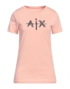 Armani Exchange Woman T-shirt Apricot Size L Cotton In Orange