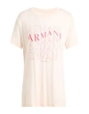 Armani Exchange Woman T-shirt Apricot Size L Viscose, Linen In Orange
