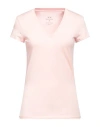 Armani Exchange Woman T-shirt Apricot Size S Pima Cotton In Orange