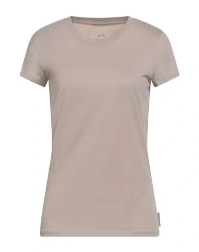 Armani Exchange Woman T-shirt Beige Size M Cotton
