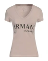 Armani Exchange Woman T-shirt Beige Size Xs Cotton