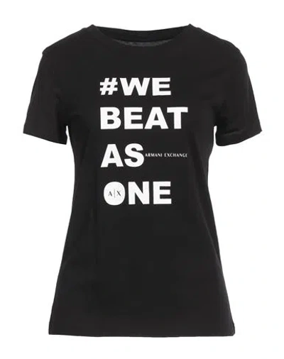 Armani Exchange Woman T-shirt Black Size L Cotton