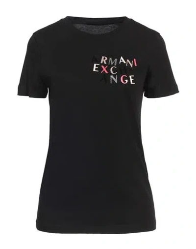 Armani Exchange Woman T-shirt Black Size L Cotton