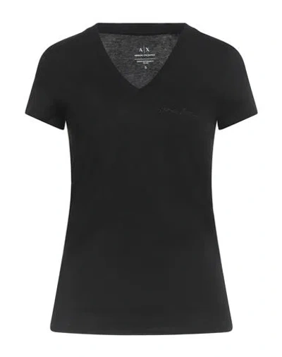 Armani Exchange Woman T-shirt Black Size L Cotton